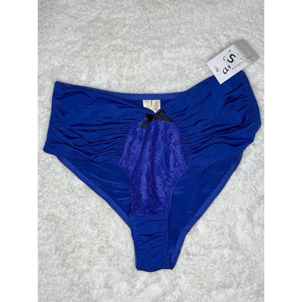 NWT Rhonda Shear Blue Ruched Back Lace Panties XS